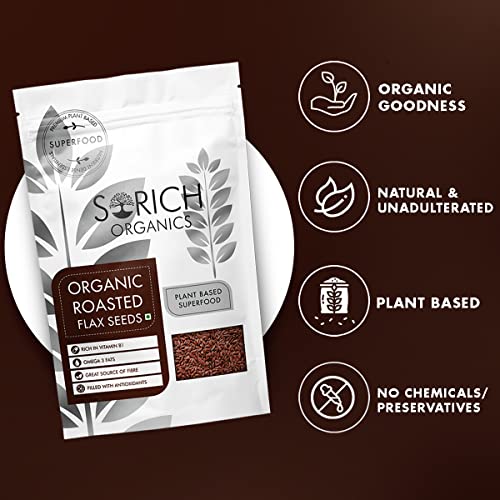 Image of Sorich Organics Roasted Flax Seeds 200 Gm - Rich in Protein & Omega 3 | Improves Hair Growth | Helps in Boosting Immunity | Diet Food