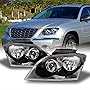 AKKON - For Chrysler Pacifica SUV Black Bezel Headlights Headlamp Front Lamps Replacement Left + Right Pair