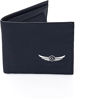 كروسلاند محفظة ثنائية الطي من الجلد الطبيعي للرجال - 6 فتحات للبطاقات - تقنية حجب تحديد الهوية بموجات الراديو - ازرق كحلي