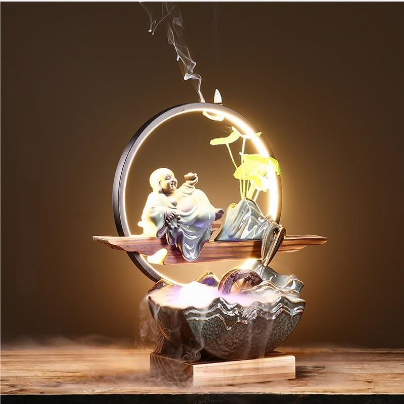 House Decorations Tabletop Fountain Creative Fountain Feng Shui Wheel Office Desktop Decoration Home Living Room Water Flow Device Fish Tank Desk Fountain