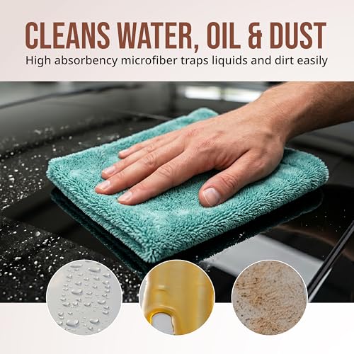 Image of Microfiber Cloth (Pack of 1) - 60x40 cms - 1200 GSM | Thick Lint & Streak-Free Multipurpose Cloths - Automotive Microfibre Towels for Car, Bike Cleaning, Washing & Detailing (Grey)