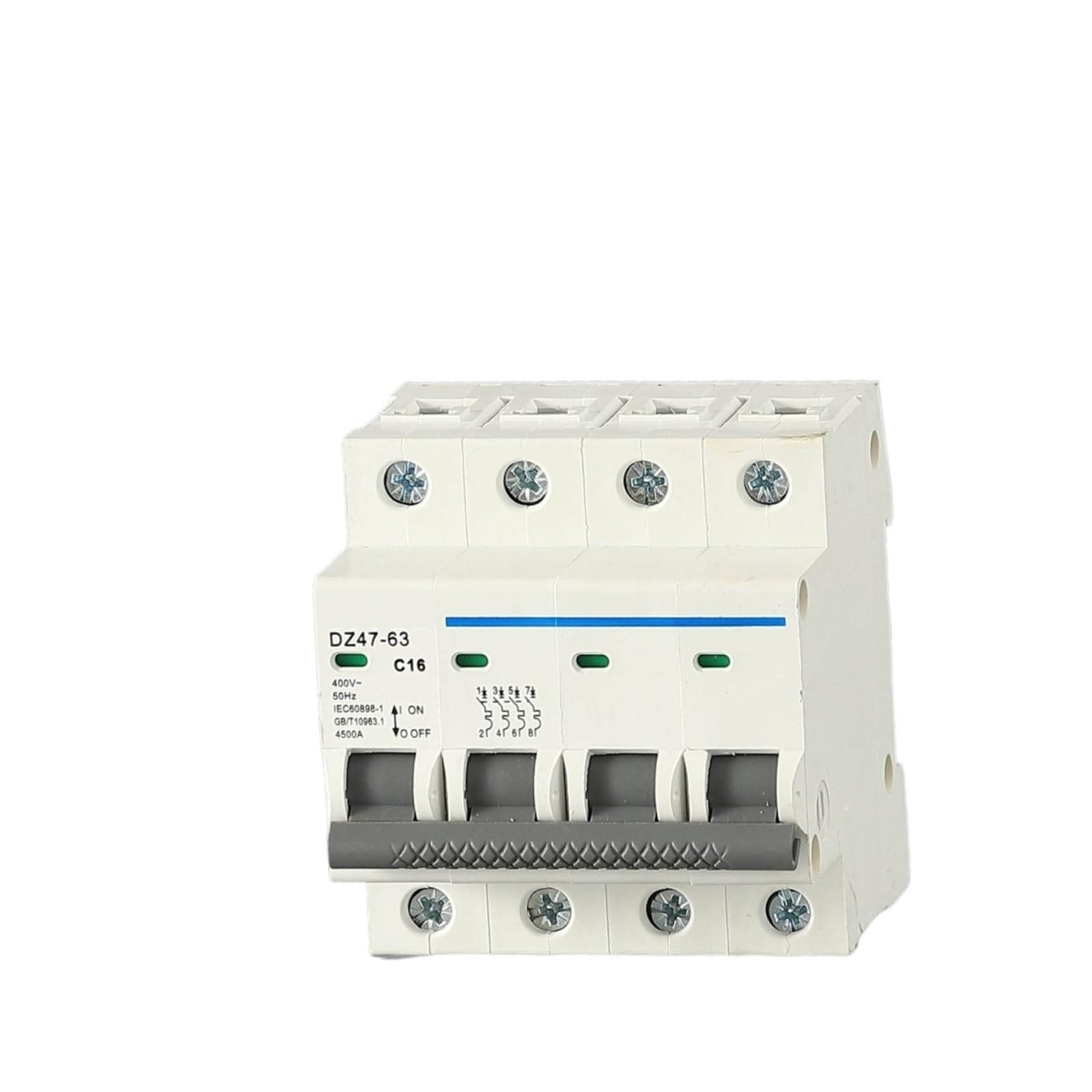 QQGGXWN Grey Housing Miniature Circuit Breaker DZ47-63 1P-4P C6-C63A(DZ47-63/2P C6A)