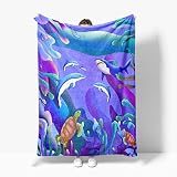 LFMU Dolphin Fleece Blanket for Bed - 50" X 60" Dolphin Fleece Throw Blanket for Women, Men and Kids