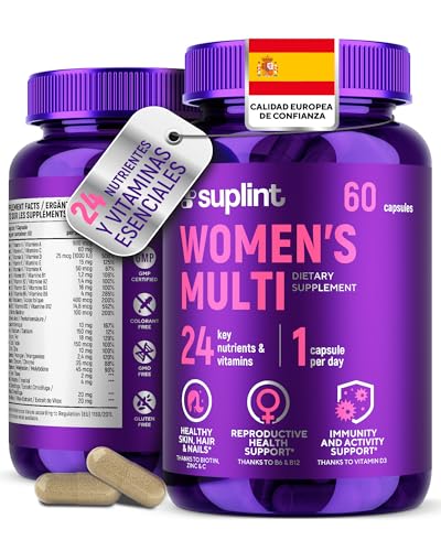 Multivitaminas Mujer Alta Potencia – Complejo A-Z con Vitamina B6, Hierro, Zinc y Vitex – 60 Cápsulas Veganas – Multivitamínico Mujer Completo con Vitaminas y Minerales (1 Pack)