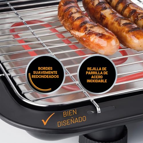 Miniatura 3 de Korona Barbacoa Eléctrica De Mesa 46117 Con Superficie De Parrilla Xxl 51 X 30 Cm , 2200 W, Elemento Calefactor Extraíble, Interruptor De Seguridad, Ajuste De Temperatura Sin Niveles