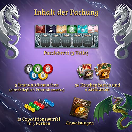 Trefl - The Book of Dragons - Das Buch der Drachen - Brettspiel, Drachenkarten, Würfel, einzigartige Mechanik, handgezeichnete Drachengrafiken, Gesellschaftsspiel für Erwachsene und Kinder ab 8 Jahren – Bild 7