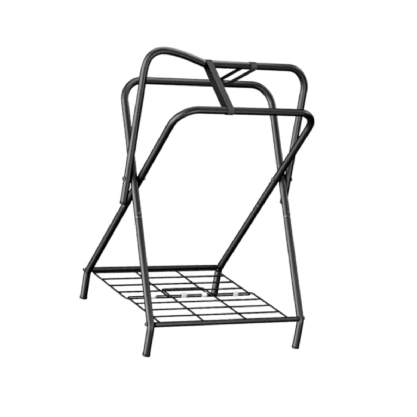 Menolana Horse Saddle Rack for Horse Trailer Saddle Stand Equestrian Accessories Saddle Storage Rack Standing Saddle Holder for Farm