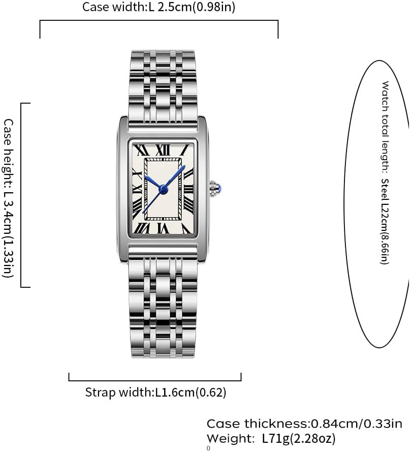 TOOCAT Womens Vintage Metal Watch Square Case Roman Numeral Dial Stainless Steel Bracelet Adjustment Tool Included Water-Resistant Design Precise Timekeeping - Image 6