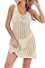Timuspo Häkeln Strickkleid Damen Sommer Strand Tunika Badeanzug Cover Ups für Pool Bademode Sexy Rahm M