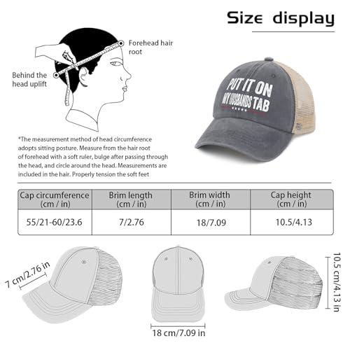 Image of Put It On My Husbands Tab Hat for Mens Funny Ball Cap Men AllBlack Ball Cap Vintage Unique Gifts for Cooks