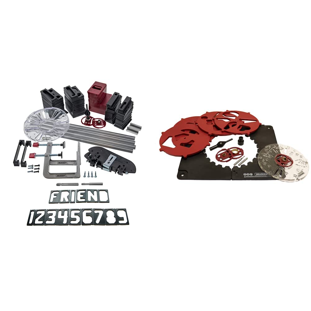 Milescraft Sign Making and Inlay Kit Bundle - Includes SignPRO Sign Making Kit (1212) + Design/Inlay Kit (1207) + Router Bits