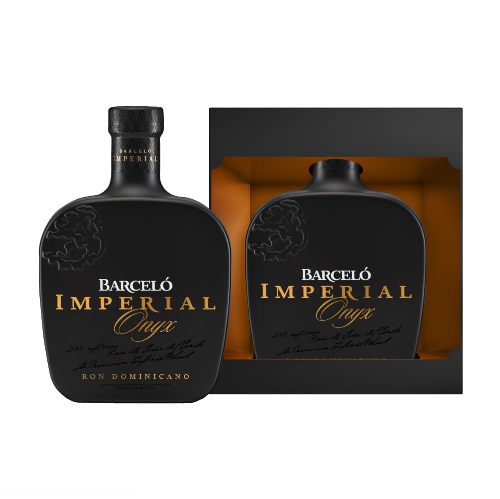 RON BARCELÒ Imperial Onyx Rum (1 x 0,7 l) 38% vol. - In edler Geschenkbox - Preisgekrönter, besonders weicher und runder brauner Rum, durch schwarze Onyx Edelsteine gefiltert