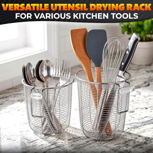 Image of 2 Pcs Dishwasher Chopstick Basket, Utensil Holder, Compact 4.13 & 4.7 In
