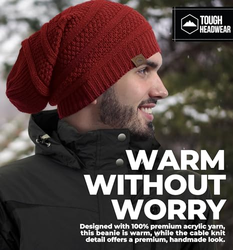 Image of Tough Headwear Slouchy Oversized Beanie Hat - Warm Winter Hats for Women - Stretch Fit Mens Beanie