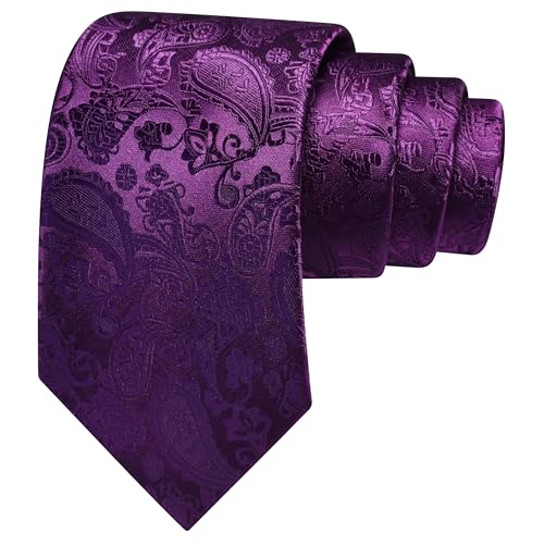 Image of GUSLESON 3.15 inch(8cm) Fashion Paisley Ties Mens Woven Jacquard Necktie for Wedding