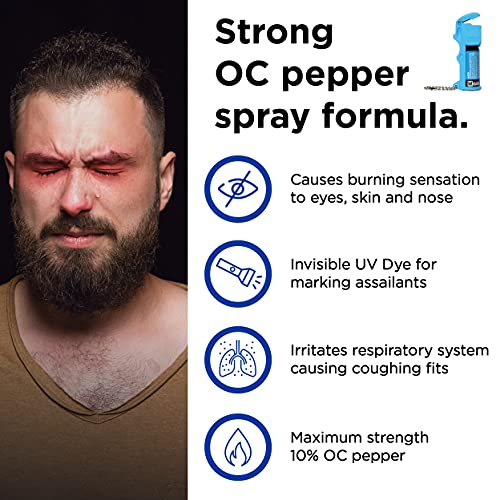Mace Brand Pocket Pepper Spray (Neon Blue) – Accurate 10’ Powerful Pepper Spray With Flip Top Safety Cap, Leaves Uv Dye On Skin – Great For Self-Defense #TOP1