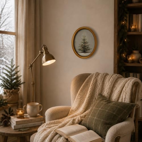 TwoDays Vintage Christmas Tree Oval Gold Framed Wall Decor — view 5