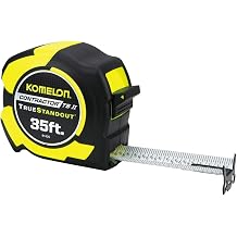 Komelon 35-Ft Contractor TSII Wide Blade Tape Measure with Backside Printing, Manual Lock, Long Standout 91435