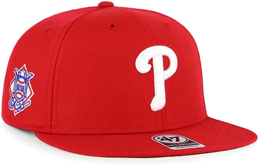 47 MLB Sure Shot Captain Hat Adjustable Structured 6-Panel Snapback Hat Cap, Adult One Size Fits All