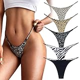 PHOLEEY G String Tangas für Frauen Baumwoll Tanga Unterwäsche Low Rise Nahtlos Slips Sexy Höschen Geschenk für Frauen 5er-Pack,M