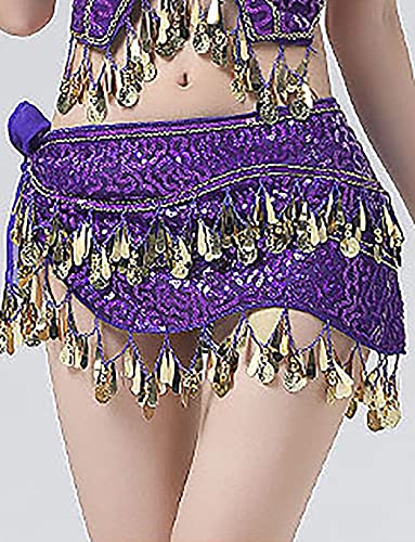 Cintura Danza Del Ventre NIMUDU - Chiffon Con Monete, Verde, Taglia Unica, Per Costume - Foto 8
