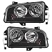 Driver and Passenger Halogen Headlights with Amber Signal Lens Replacement for Dodge 4806165AF 4806164AF