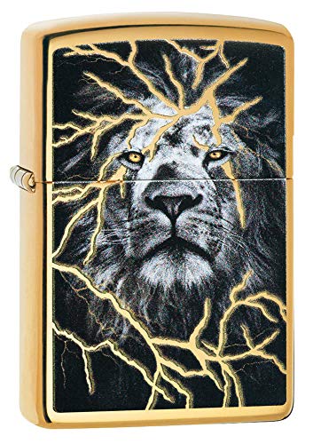 Zippo Lightening Lion Design Pocket Lighter