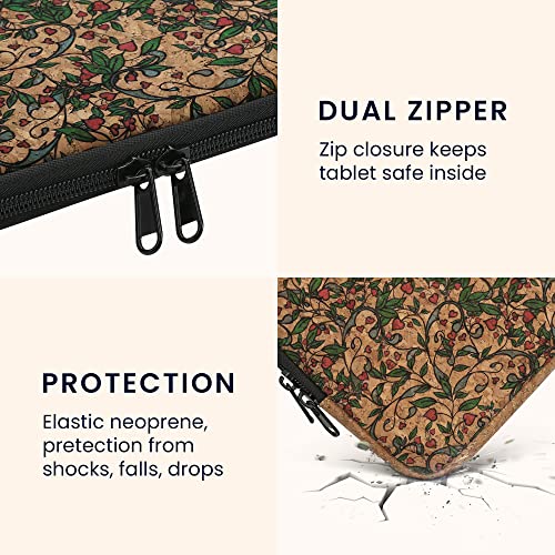 Kwmobile Ereader Case - 6,8-7" Ereader Universal Cork Protective Sleeve Pouch - Heart Flower Red/Green/Light Brown #TOP5