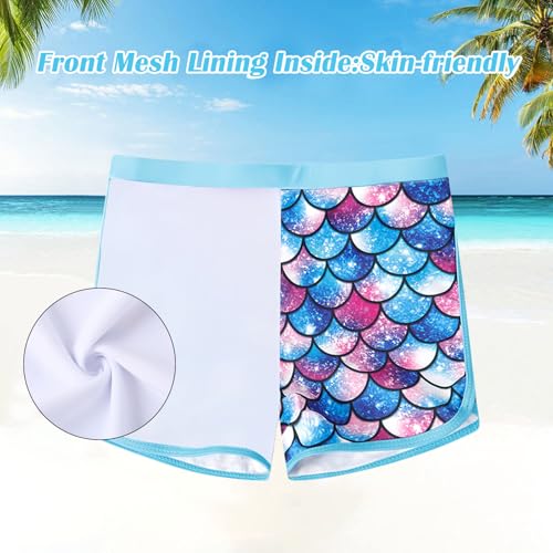 Image of TUONROAD Girls 2 Pieces Rash Guard Swimsuit Long Sleeve Tankini for 4-10 Years