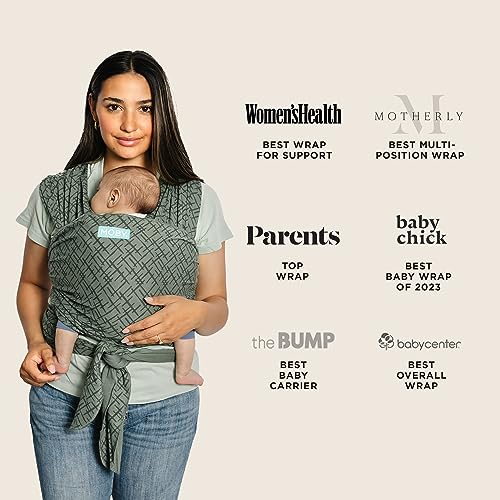 Image of Moby Baby Wrap Carrier Classic for Newborns to Toddlers (8-33lbs), Infant Sling Carrier, Lightweight & Hands Free Design, Adjustable for All Body Types (Olive Etch)