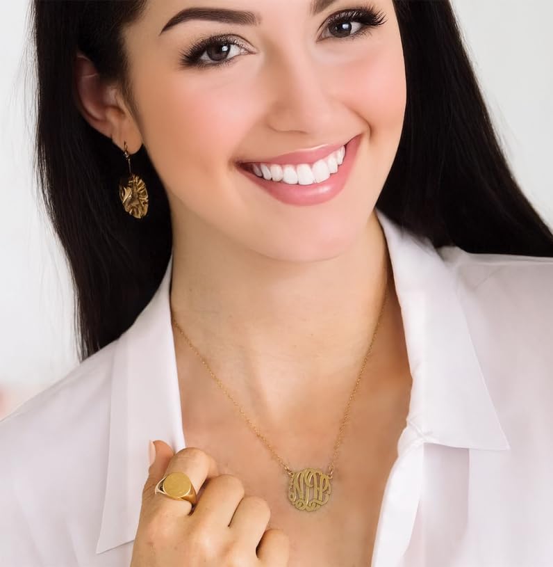 Custom Monogram Ring Personalized Initial Ring Women Men Christmas Valentine Birthday Gift - Gold Silver Rose Gold3