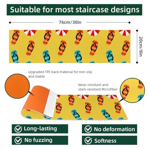 Alfombras para escaleras antideslizantes de 8x30, juego de 15 tapetes seguros para madera 5