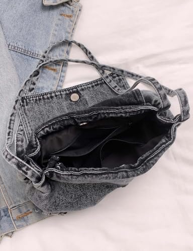 Denim Crossbody Bag for Women，Jean Messenger Purse Shoulder with Adjustable Strap4