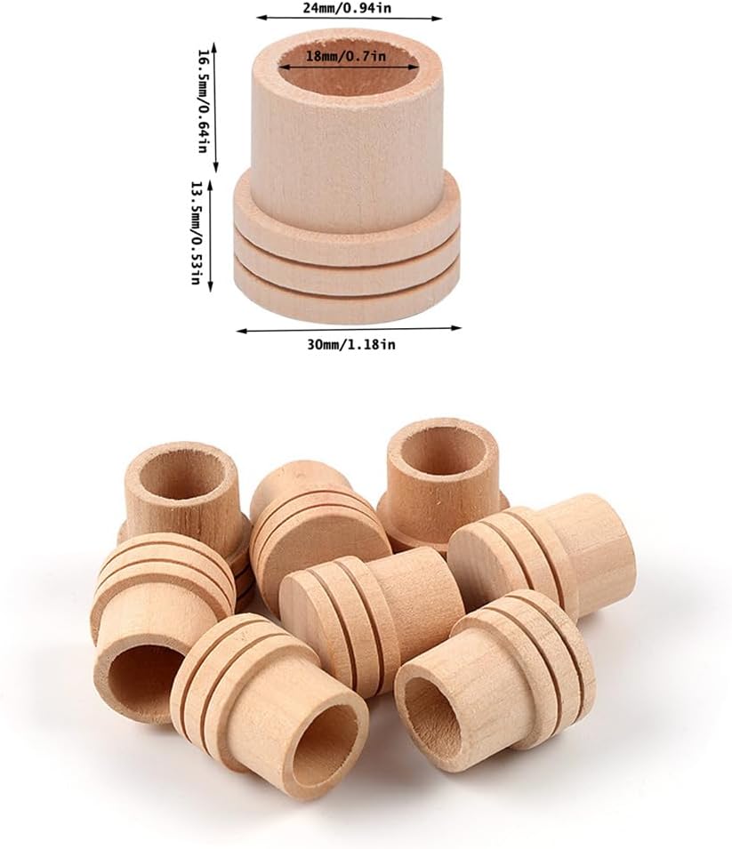 8 Pack Moxa Stick Extinguisher Holder Fire Extinguishing Wooden End Cap Stand for 18mm Moxa Rolls Safely Extinguishes Wormwood Pole Base Mugwort Mild Moxibustion Therapist