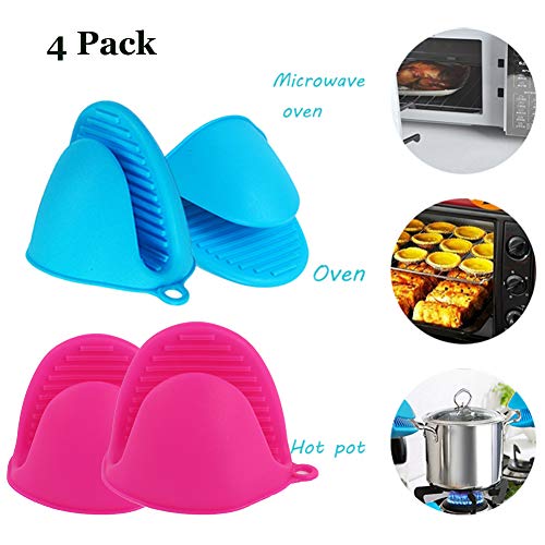 Scettar Mini Oven Mitt, Silicone Pot Holder Cooking Finger Protector Pinch Grips Heat