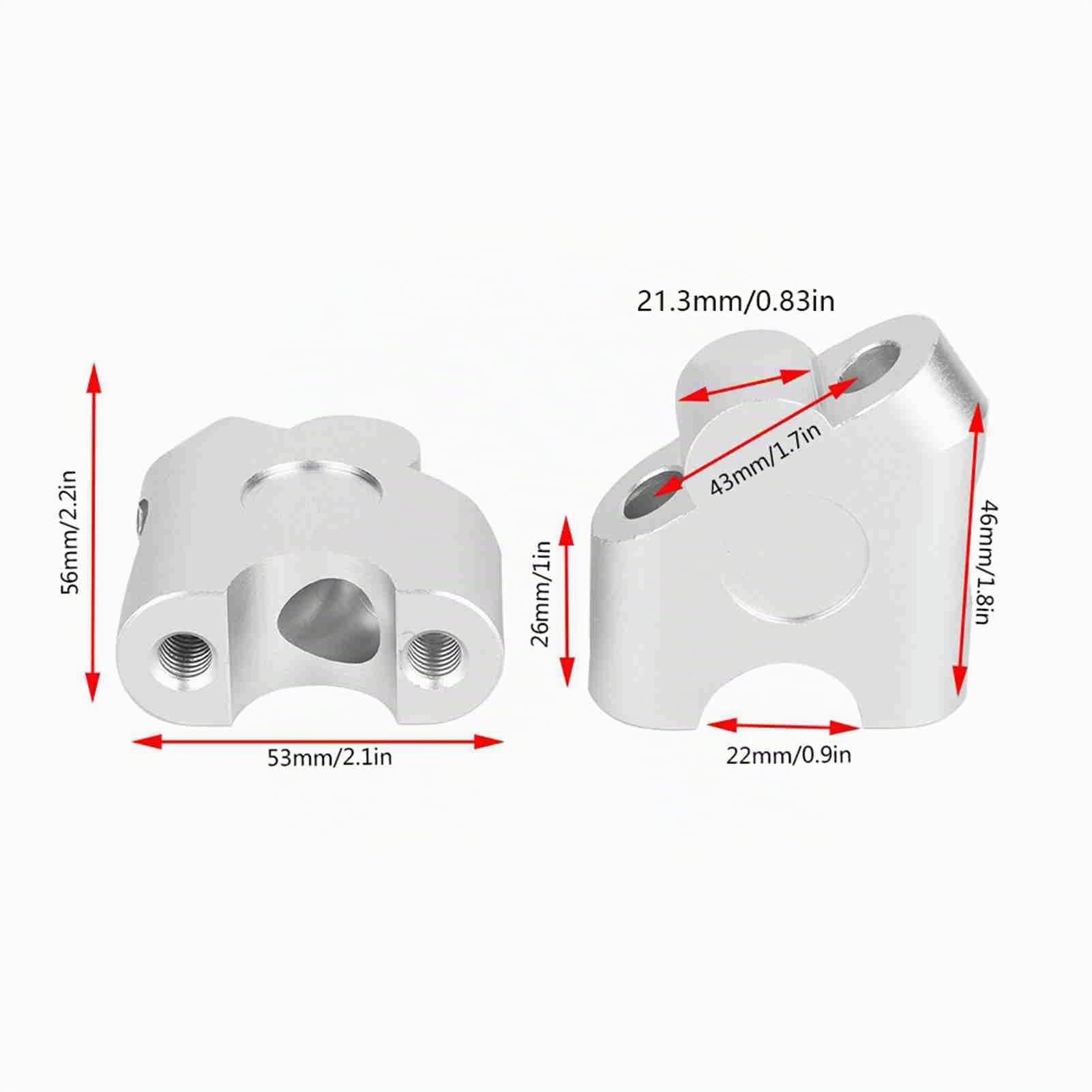 Yosoo Health Gear Rehausse de Guidon Universel, Alliage d'Aluminium CNC, Chrome, 35 mm de Hauteur, 20 mm de Recul, 2 Pièces