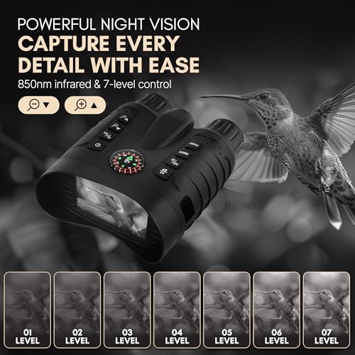 Image of 4K Night Vision Goggles for Adults, Night Vision Binoculars with 10X Optical Zoom 3-Inch HD Screen, for Hunting Wildlife Observation Security, Auto-Focus, Infrared, Waterproof.