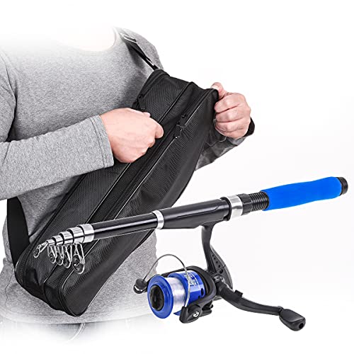 Lixada Angelrute und Rolle Combo Angelgeräteset Teleskop-Angelrutenstange mit Spinnrolle schwimmt Haken Zubehör – Bild 5