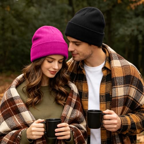 Image of ZOORON Beanie for Women Men Ski Watch Cap Cuffed Plain Skull Knit Hat Soft Fisherman Winter Hat