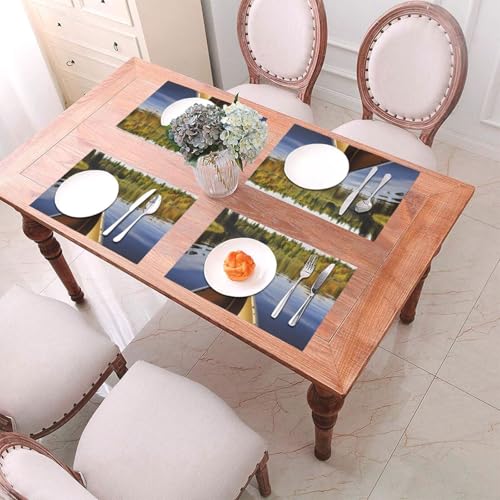 Set de table antidérapant résistant chaleur lot de 6 PVC lac