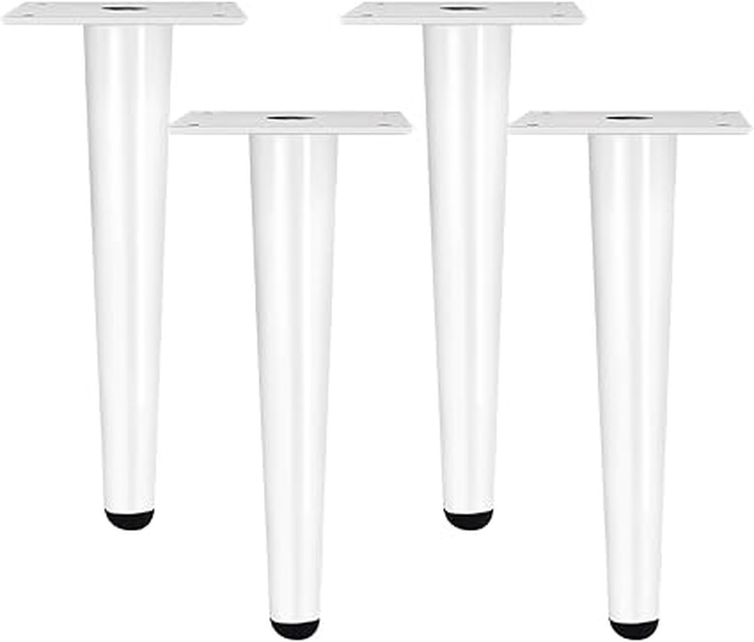Piedini Mobilio 12 Pezzi Gambe Tavolo in Metallo Bianco Rialzo Legno Supporto Gambe Dritto Cono Tubo Viti Sostituzione per Divano Letto Mensola Armadio Cucina S, 80cm, 80cm