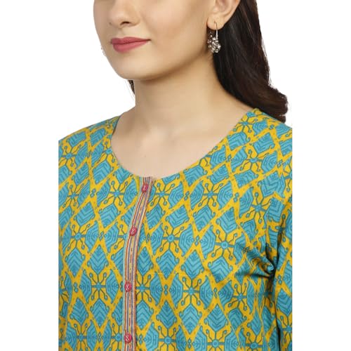Image of Rangriti Womens Round Neck Printed Kurta