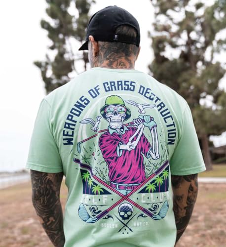 Sullen Men's Grass Destruction Summer Days Capsule Tattoo Lifestyle Graphic Premium Short Sleeve Golf Tee4
