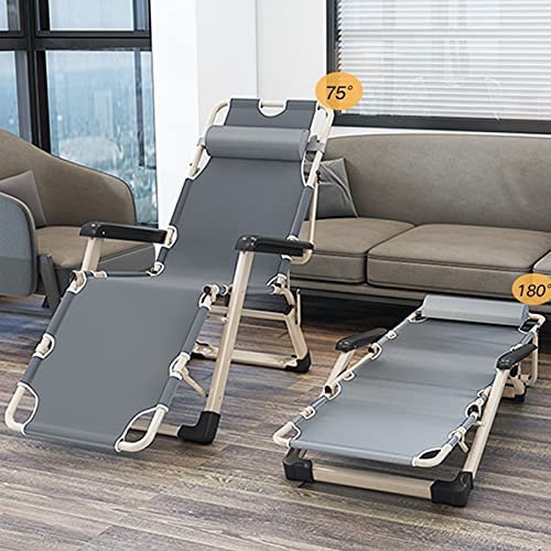 Chaise longue pliante extérieure avec dossier réglable et coussin - 6