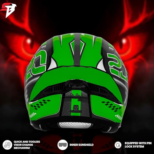 Image of Steelbird SBA-20 Trace ISI Certified Flip-Up Graphic Helmet for Men and Women with Inner Silver Sunshiled