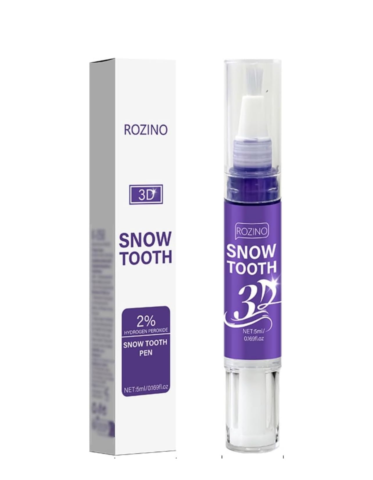 Snow Tooth 3D Teeth Whitening Pen Purple 2 Hydrogen Peroxide 5ml 1PACK