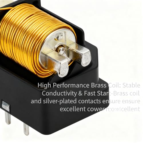 Image of ZJchao 12V 4.8W Double Battery Isolator for Mobile Audio Relay, Continuous Duty Solenoid Relay 4 Pin SPST with Brass Coil and Silver Plated