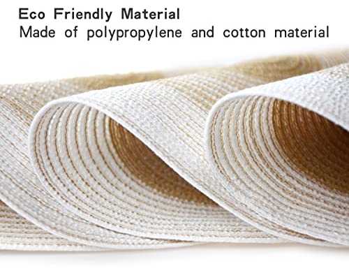 Yigeyige Round Placemats Set Of 4, The Place Mats Is Suitable For Holiday Parties, Family Gatherings And Daily Use,14.2'' (Coffee, 4) #TOP2