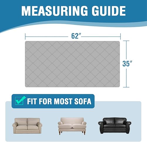 Miniatura 2 de HVERSAILTEX Funda de cojín 100 impermeable para sofá biplaza lavable antideslizante para cama de perro para sofá funda protectora de cojín suave