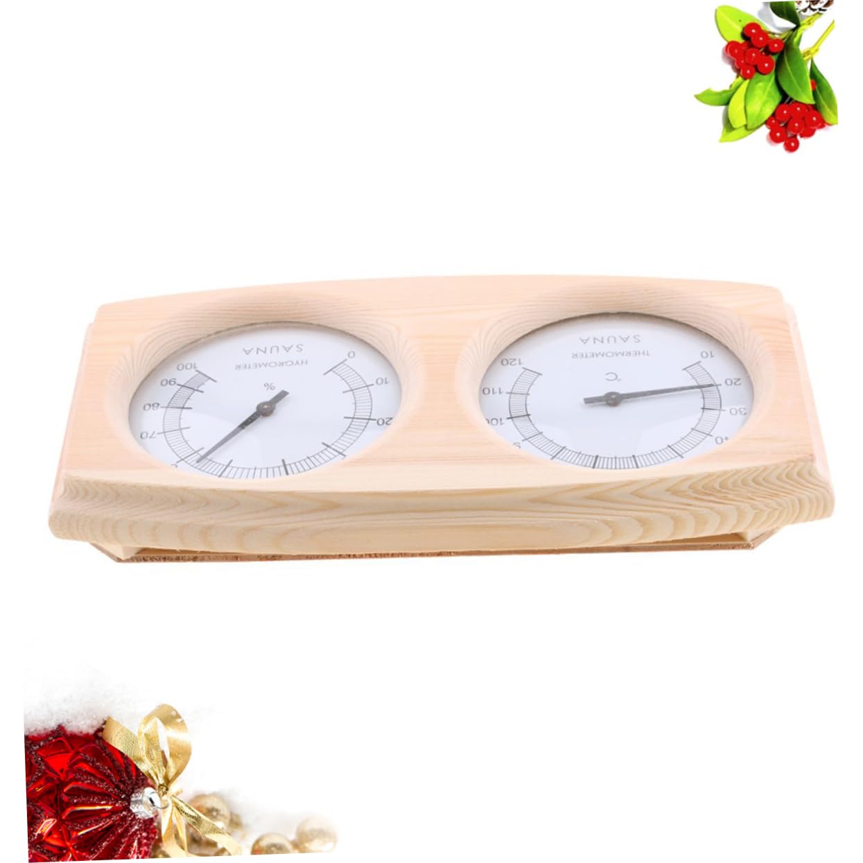Hemobllo Termometro Igrometro in Legno Misuratore Temperatura e Umidità Display Separato Scala Leggibile Per Sauna Terrari